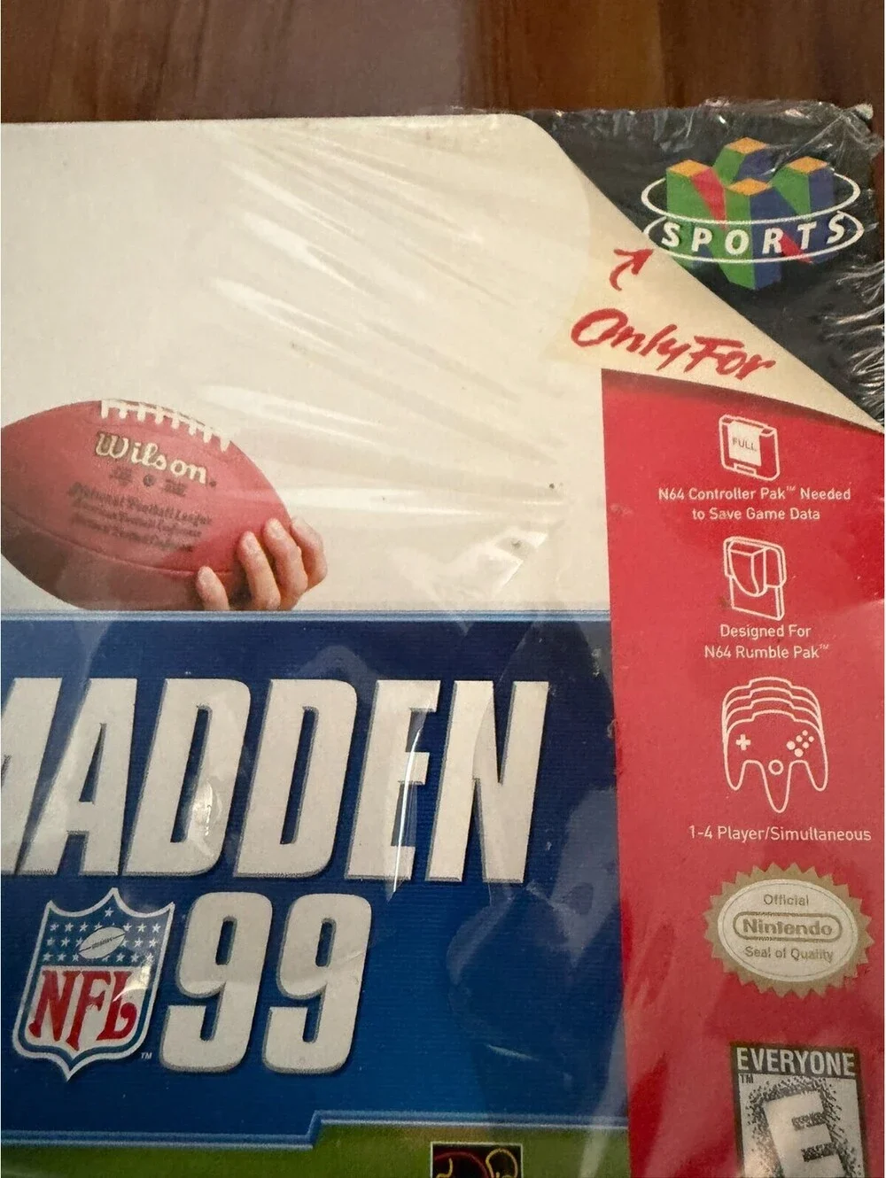 Madden NFL 99 (Nintendo 64, 1998) CIB Rip in Factory Plastic